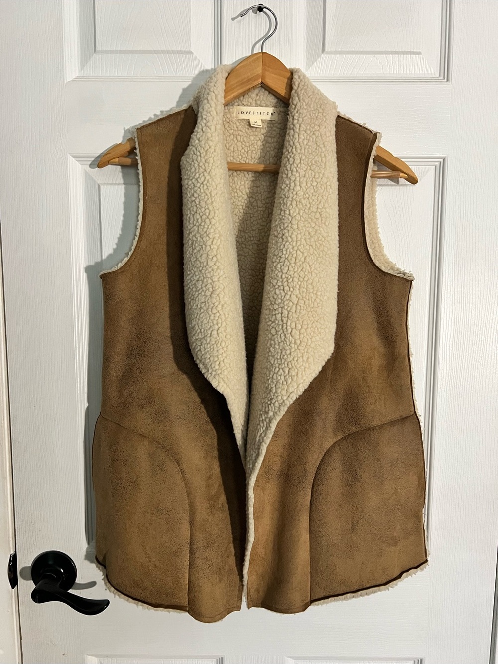 lovestitch Cream Faux Shearling Vest